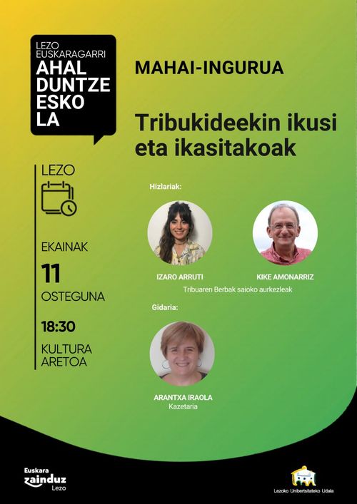 Mahai-Ingurua - Tribukideekin ikasieta ikusitakoak